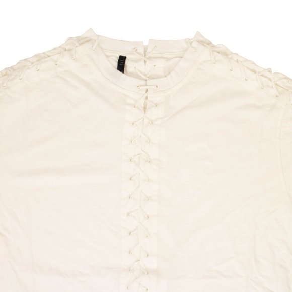 UNRAVEL PROJECT Ivory Lace Up T-Shirt Size XXS $595 - Picture 2 of 7